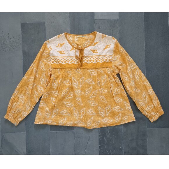 Matta NY Zaira boho peasant top - S - ochre - Picture 1 of 9